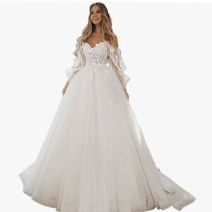 Elegant White Lace Gown